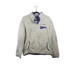 Free Country Gray w/purple detail Womens Fleece Pullover Sweater Size XL